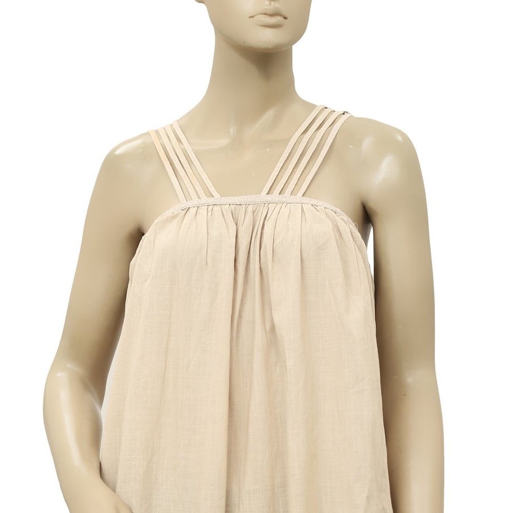 Structured Cotton Batiste Kashmir A-Lines Tent Dress in Biscotti M - Picture 5 of 8